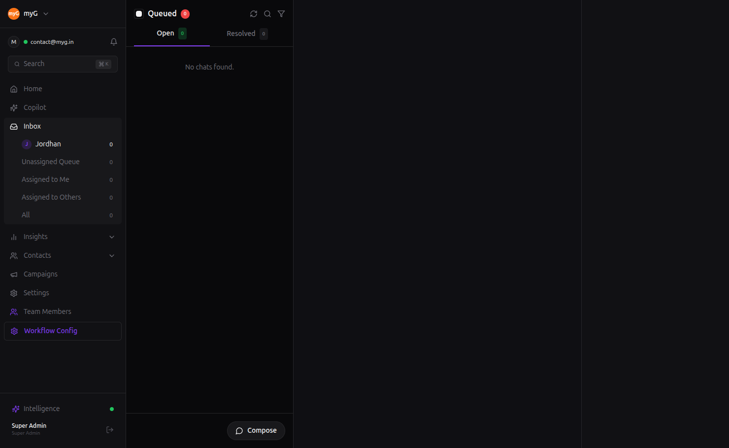 myG unified inbox showing conversations across channels